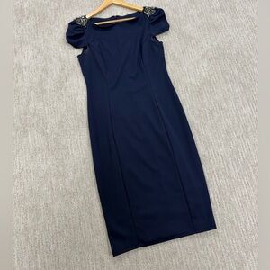 Navy blue midi dress